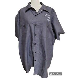 Harley Davidson Museum XL Gray Button Front Work Shirt